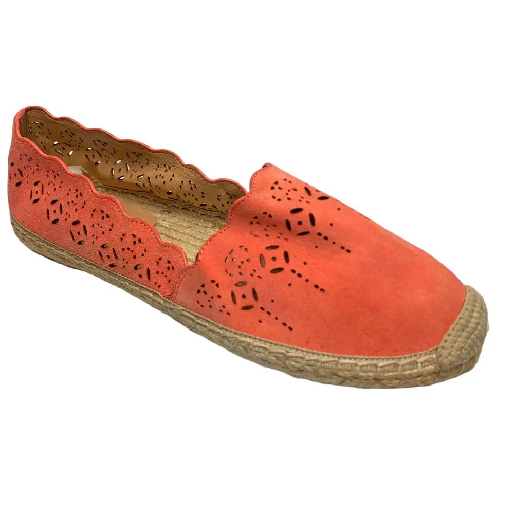 Banana Republic Coral Suede Jute Espadrille Flats ‎ **NEW
